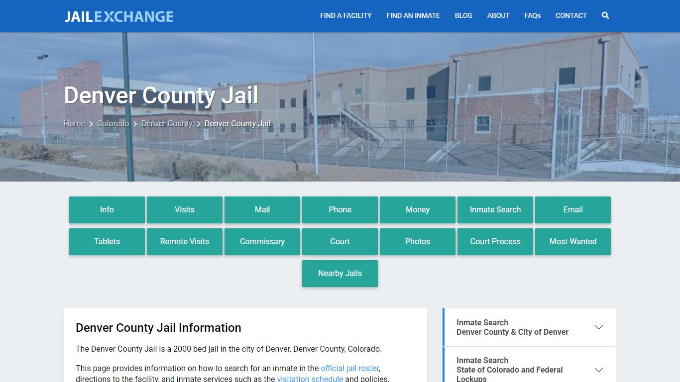 Denver County Jail, CO Inmate Search, Information