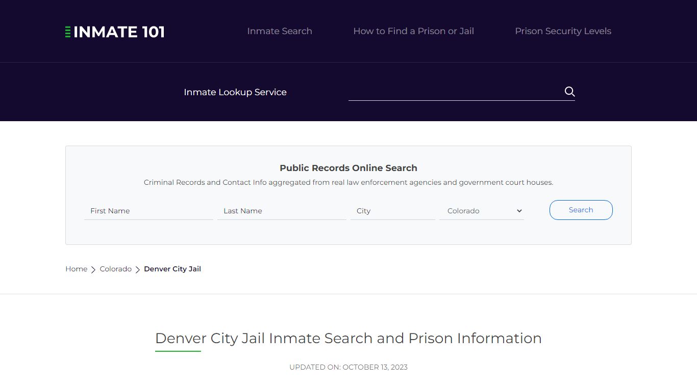 Denver City Jail Inmate Search and Prison Information